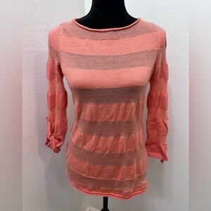 Loft Ann Taylor Wool Blend Peach Pull Over Sweater Size Petite Medium